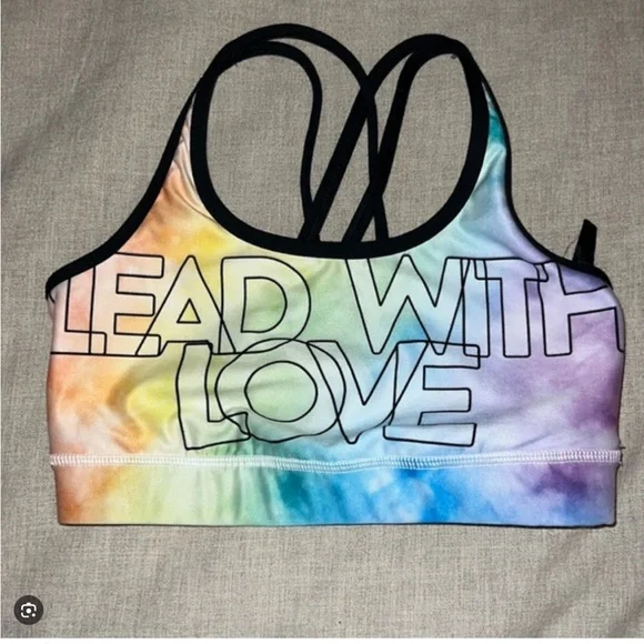 Peloton Lead with Love bra in rainbow. - Picture 1 of 2